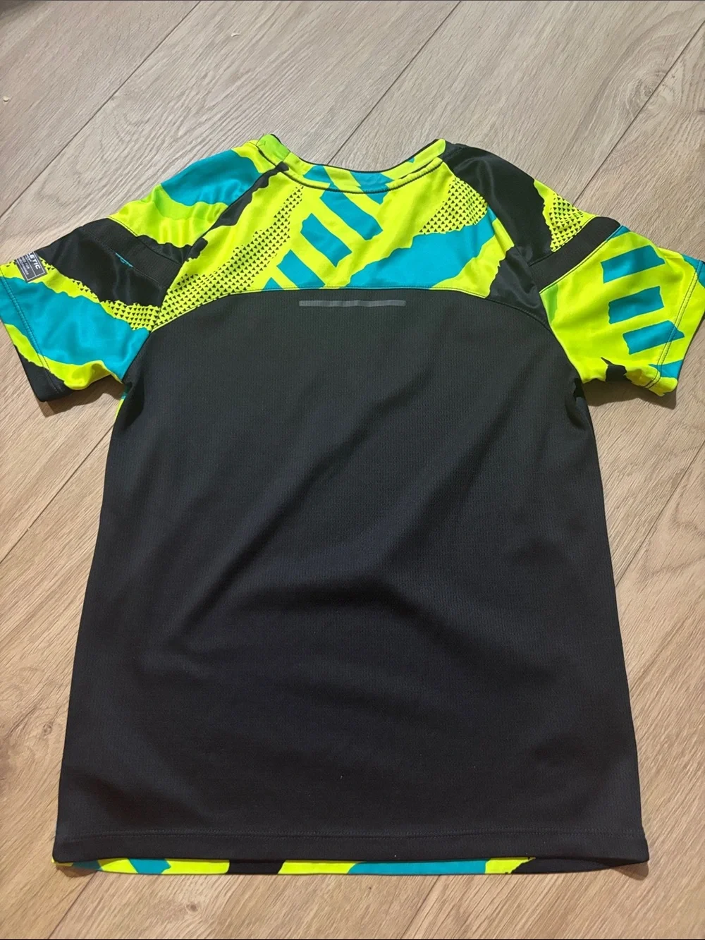 Athletic Works Black, Neon Green & Teal Kids' Swim Rash Guard